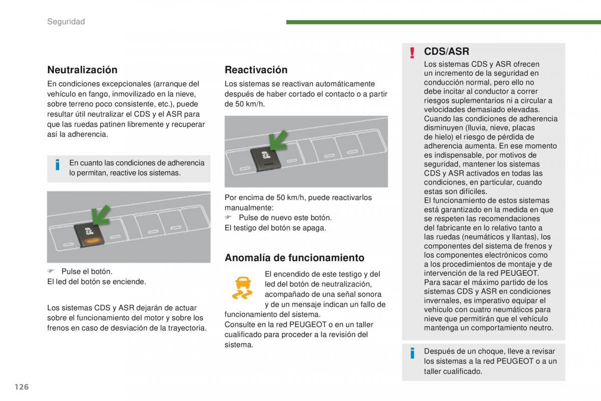 Peugeot 3008 manual del propietario / page 128