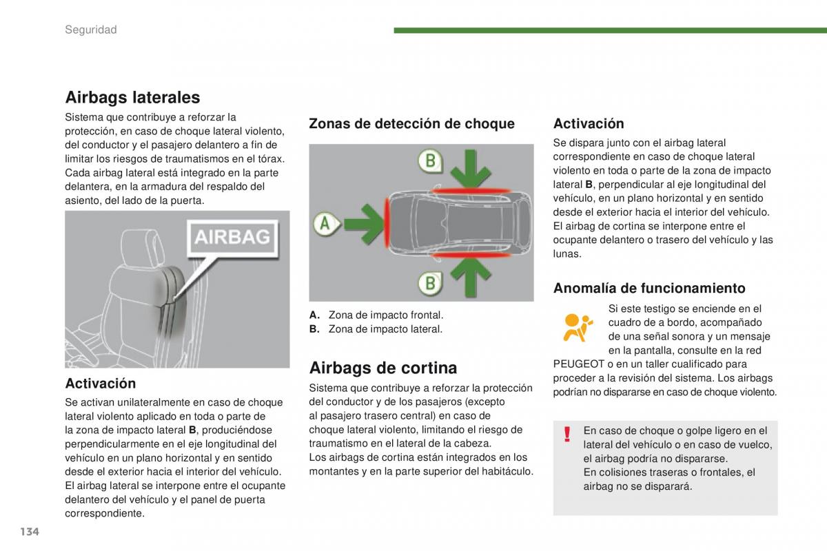 Peugeot 3008 manual del propietario / page 136