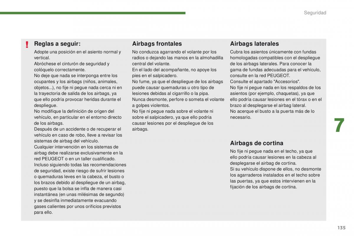 Peugeot 3008 manual del propietario / page 137