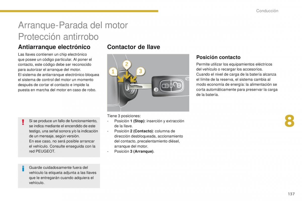 Peugeot 3008 manual del propietario / page 139