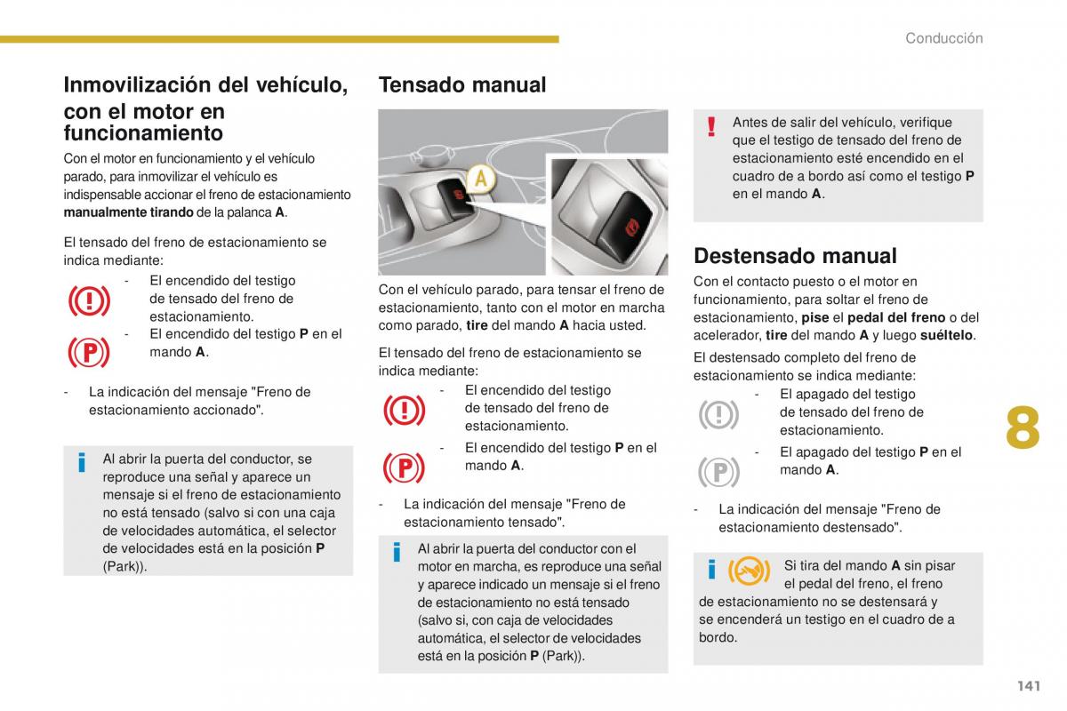 Peugeot 3008 manual del propietario / page 143