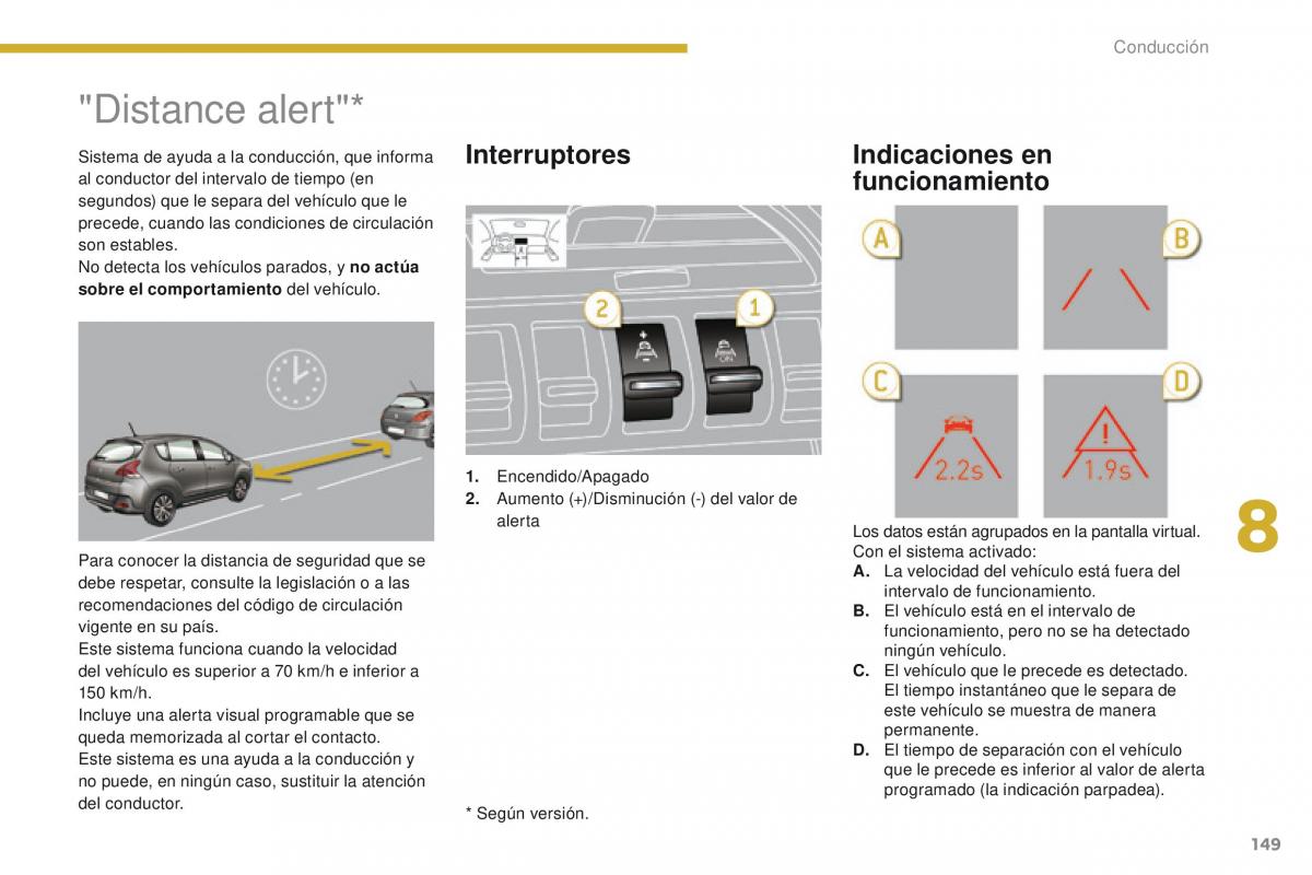 Peugeot 3008 manual del propietario / page 151