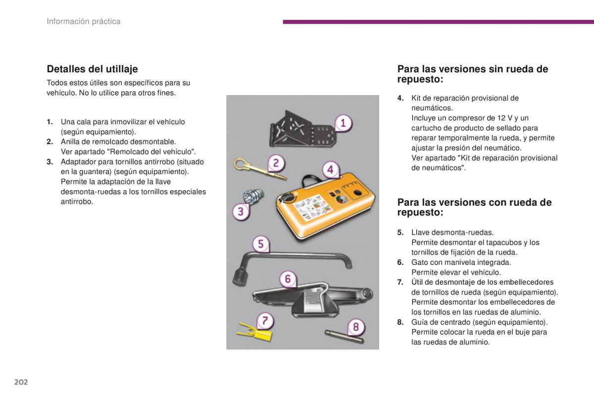 Peugeot 3008 manual del propietario / page 204