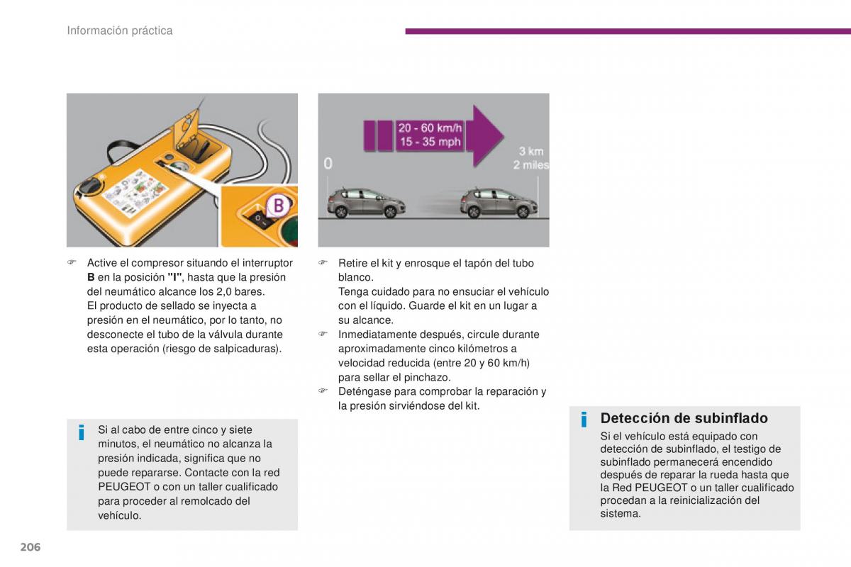 Peugeot 3008 manual del propietario / page 208