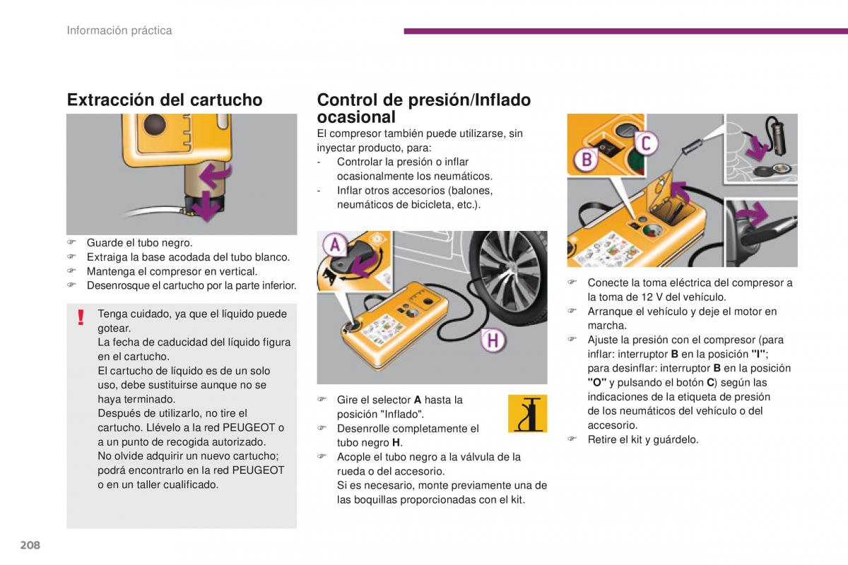 Peugeot 3008 manual del propietario / page 210