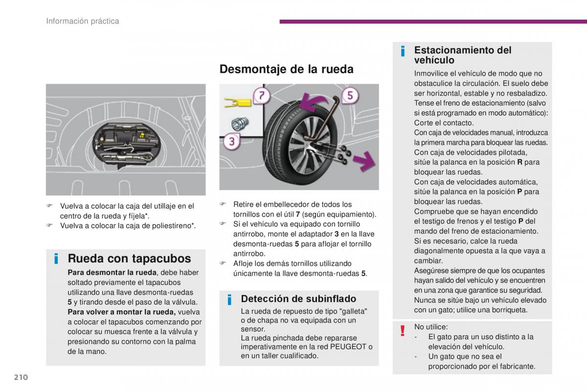 Peugeot 3008 manual del propietario / page 212