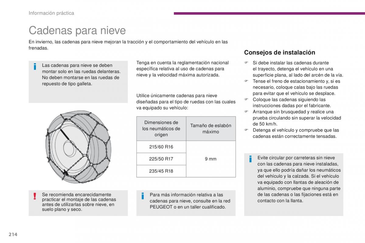 Peugeot 3008 manual del propietario / page 216