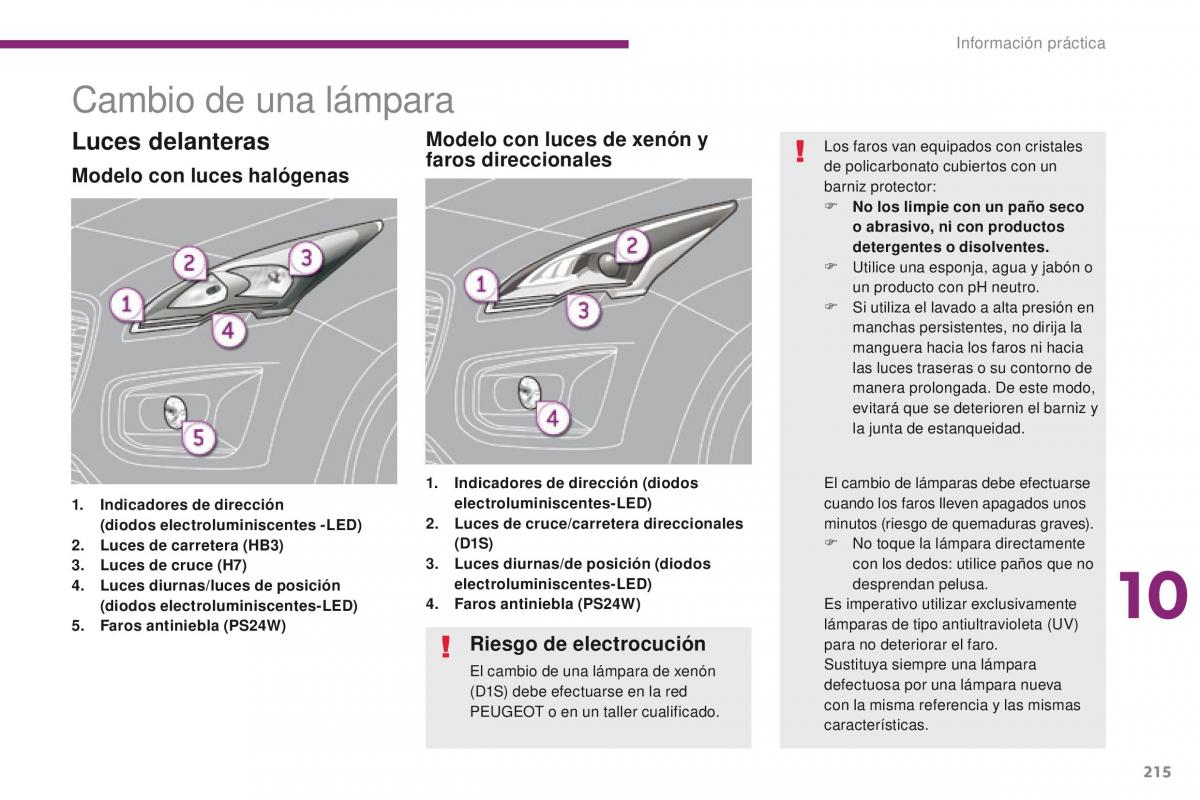 Peugeot 3008 manual del propietario / page 217