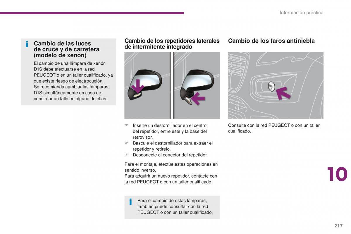 Peugeot 3008 manual del propietario / page 219