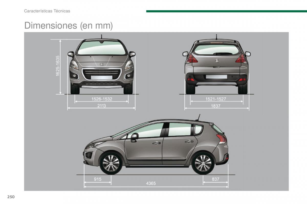 Peugeot 3008 manual del propietario / page 252