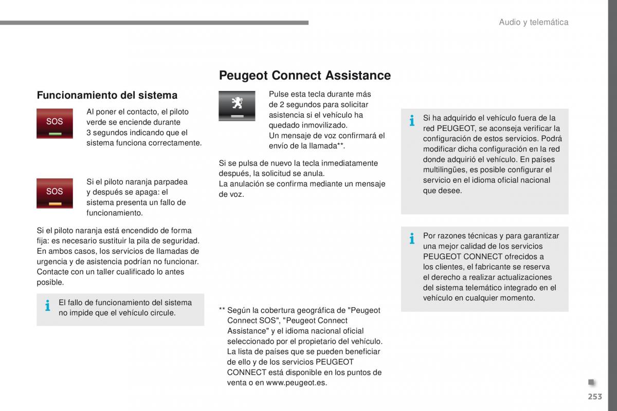 Peugeot 3008 manual del propietario / page 255