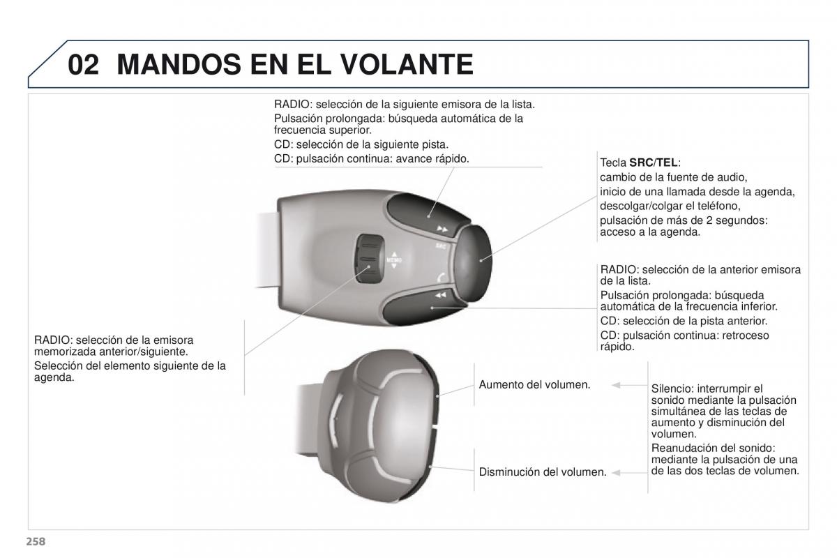 Peugeot 3008 manual del propietario / page 260