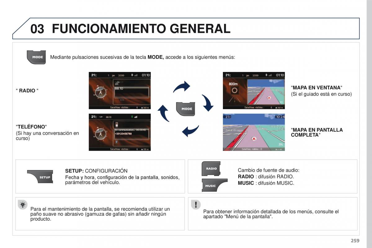 Peugeot 3008 manual del propietario / page 261