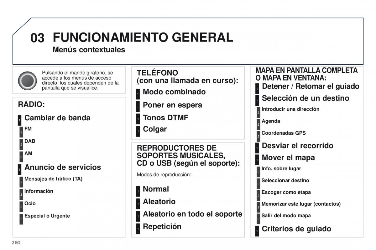 Peugeot 3008 manual del propietario / page 262