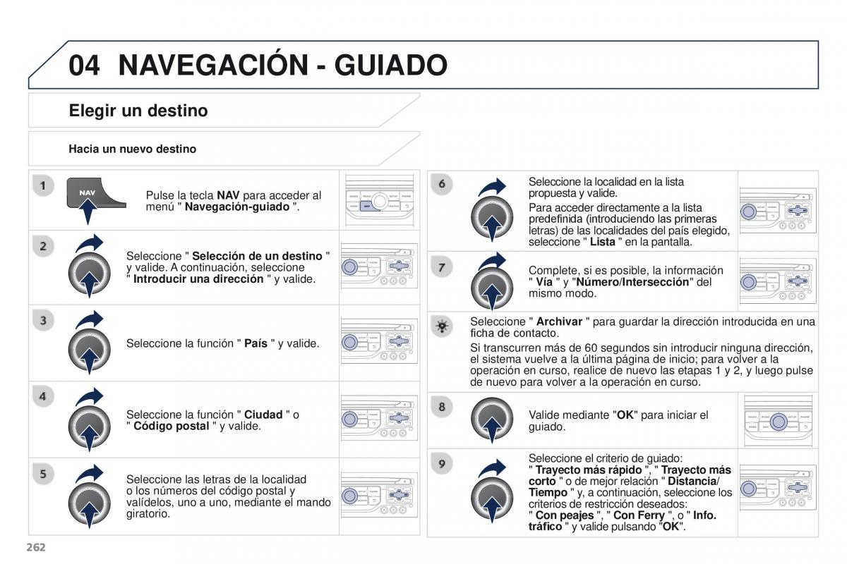 Peugeot 3008 manual del propietario / page 264