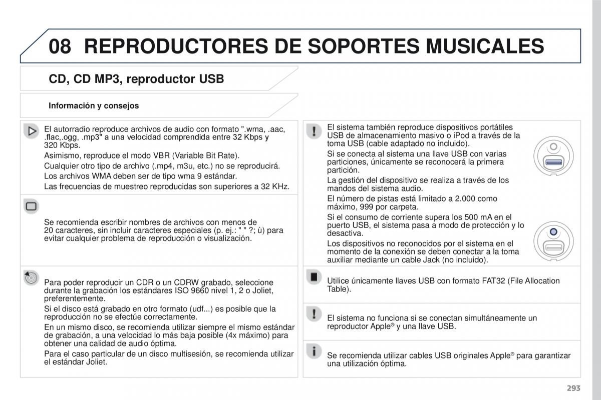 Peugeot 3008 manual del propietario / page 295