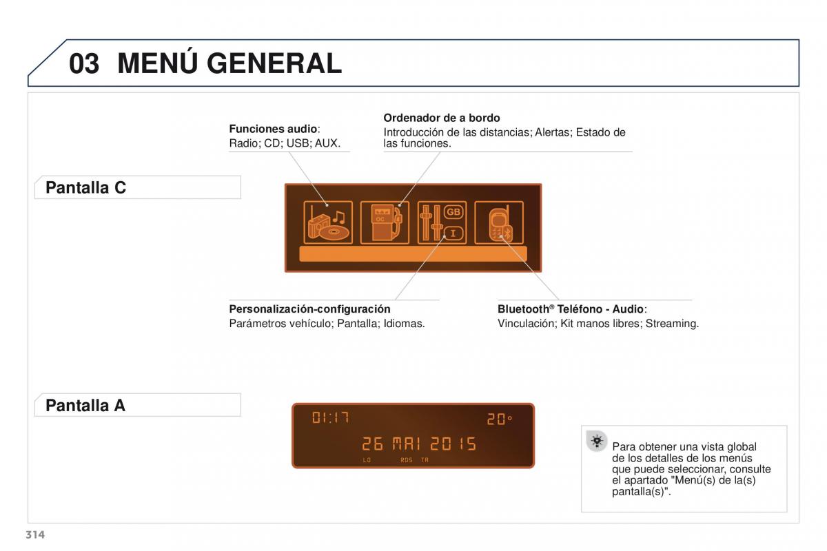 Peugeot 3008 manual del propietario / page 316