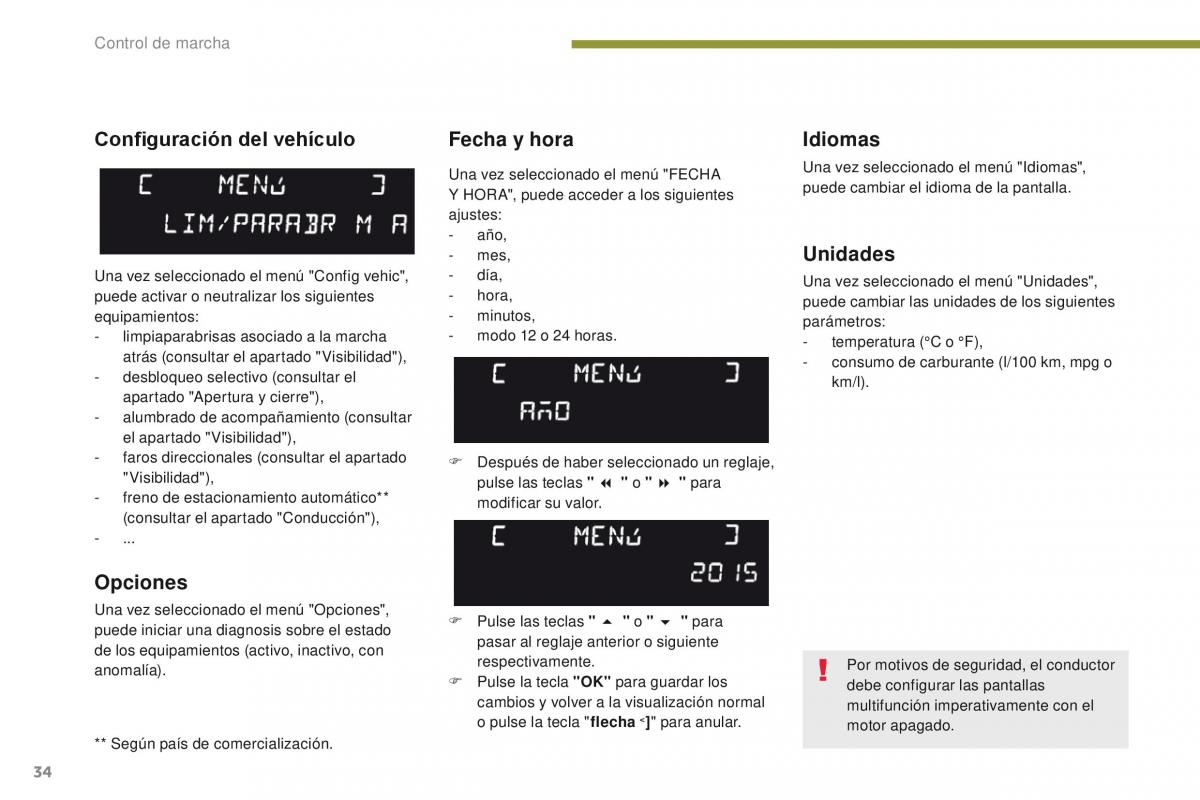 Peugeot 3008 manual del propietario / page 36