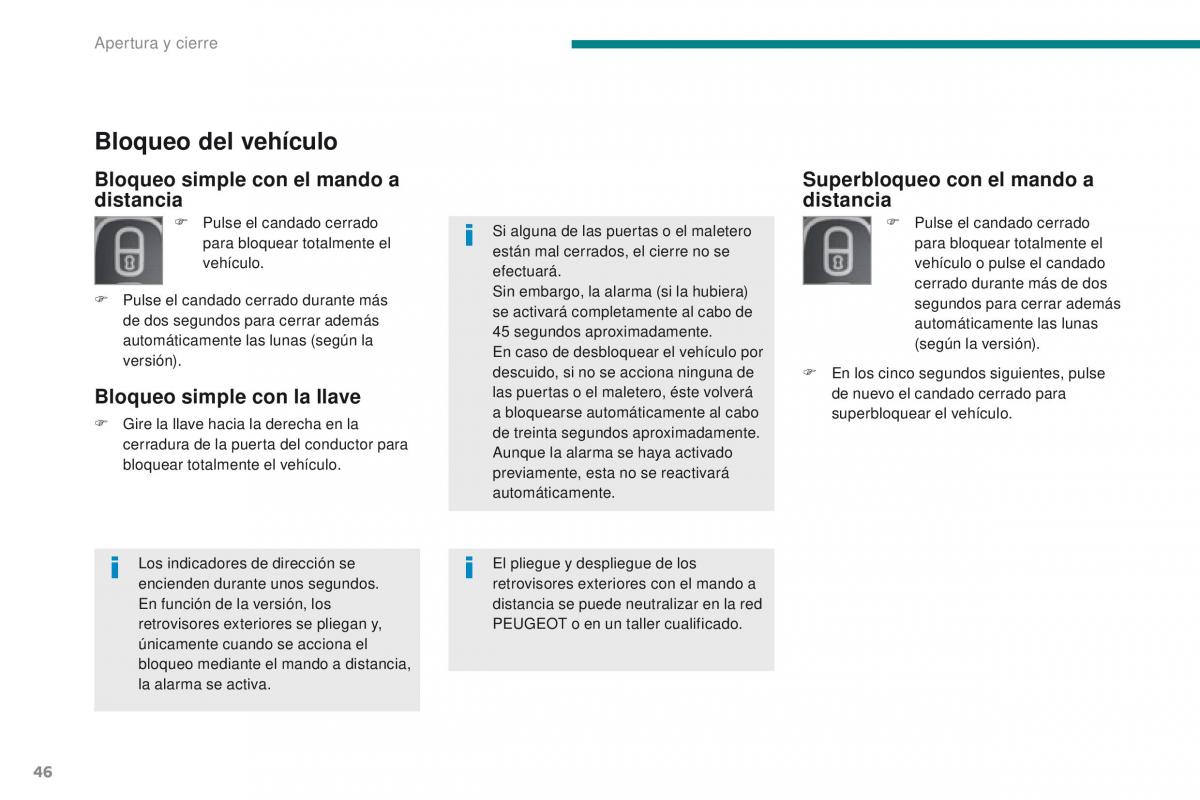 Peugeot 3008 manual del propietario / page 48