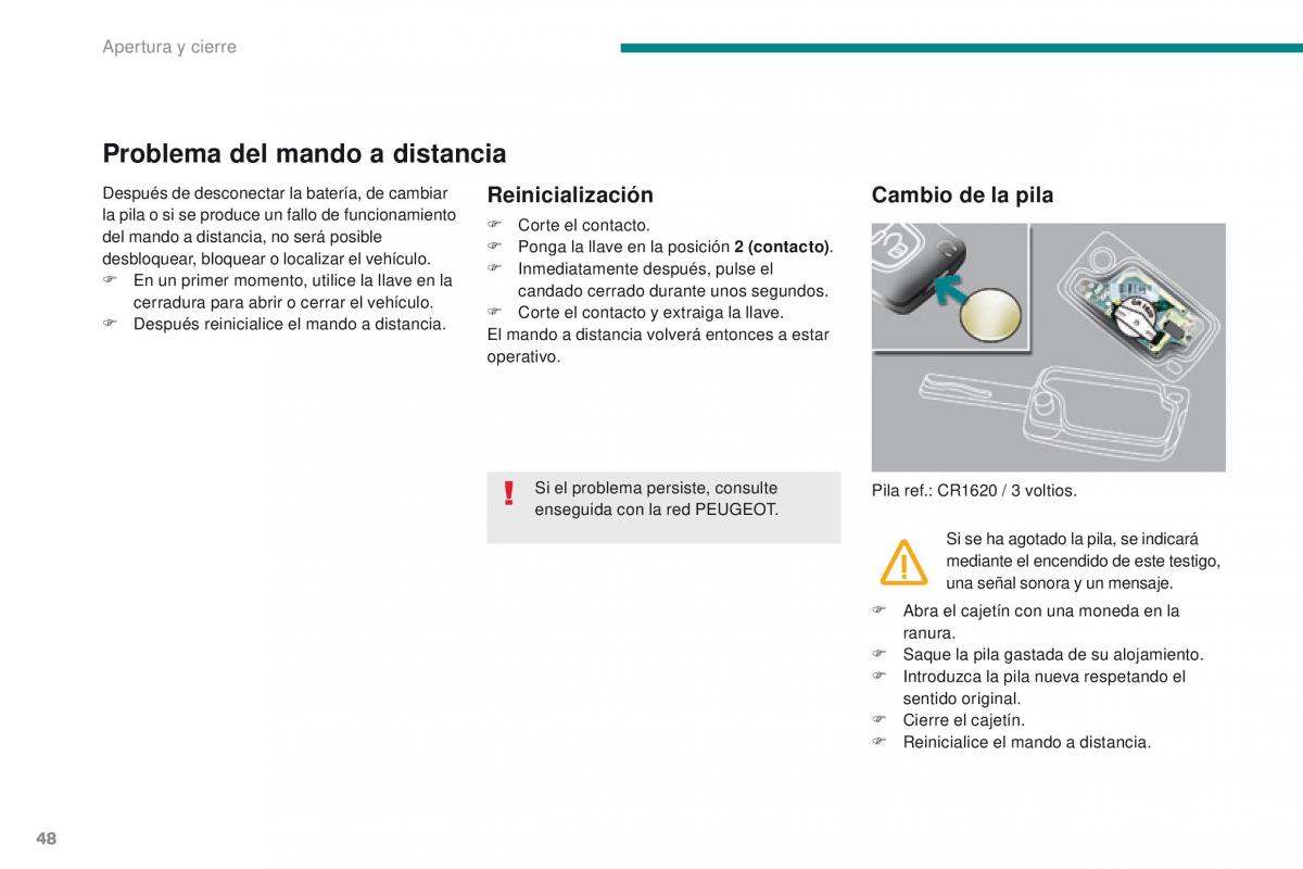 Peugeot 3008 manual del propietario / page 50