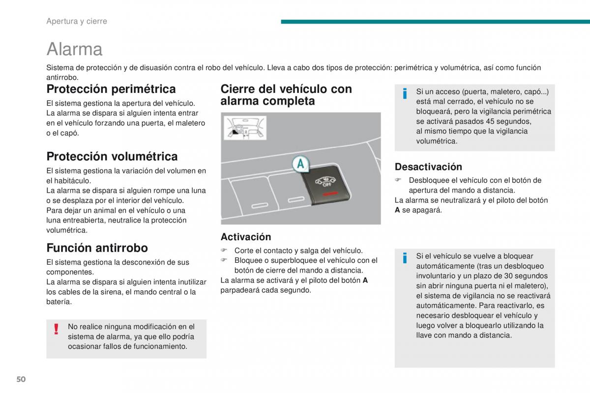 Peugeot 3008 manual del propietario / page 52