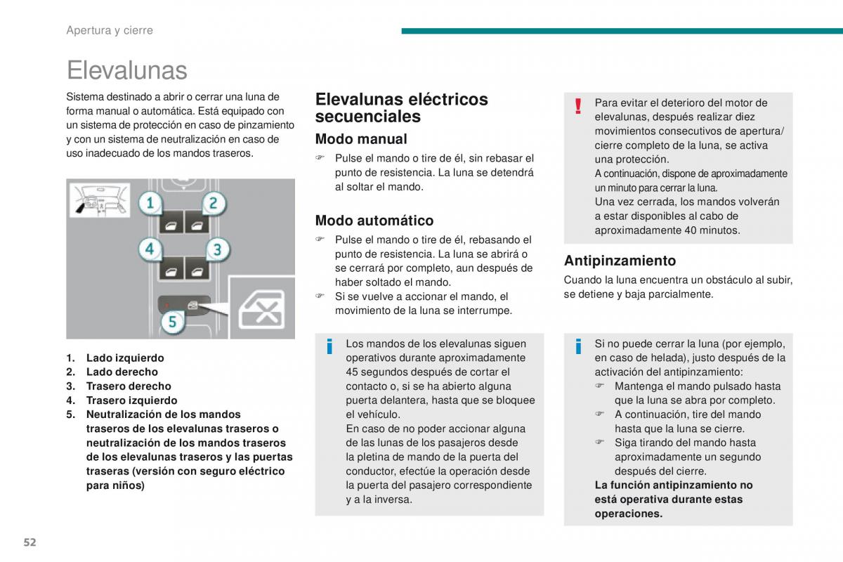 Peugeot 3008 manual del propietario / page 54