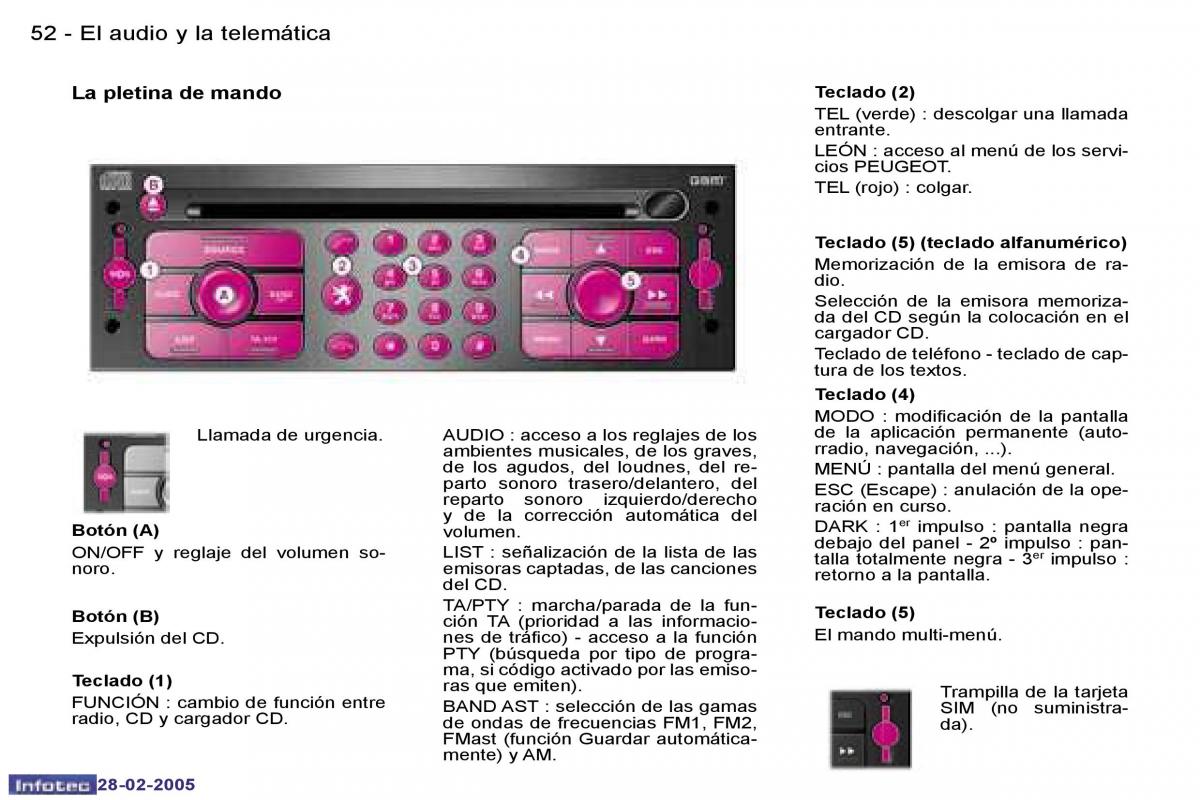 Peugeot 307 manual del propietario / page 55