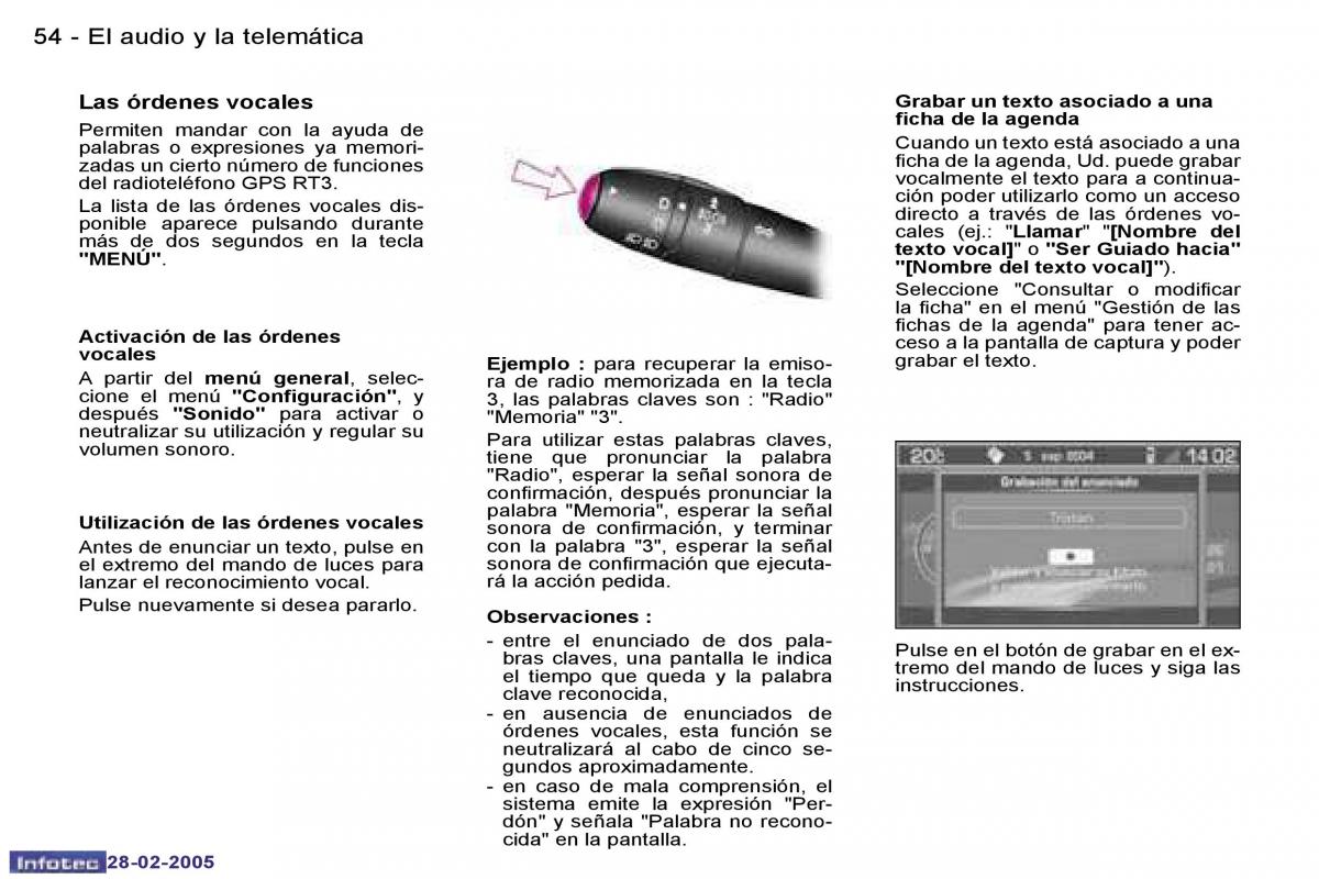 Peugeot 307 manual del propietario / page 58