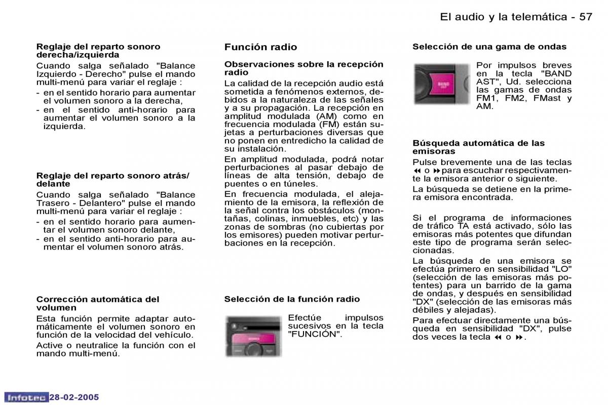 Peugeot 307 manual del propietario / page 61