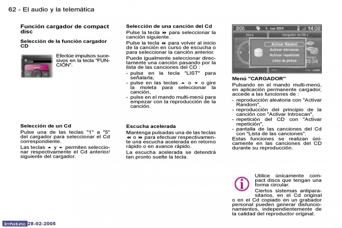 Peugeot 307 manual del propietario / page 67