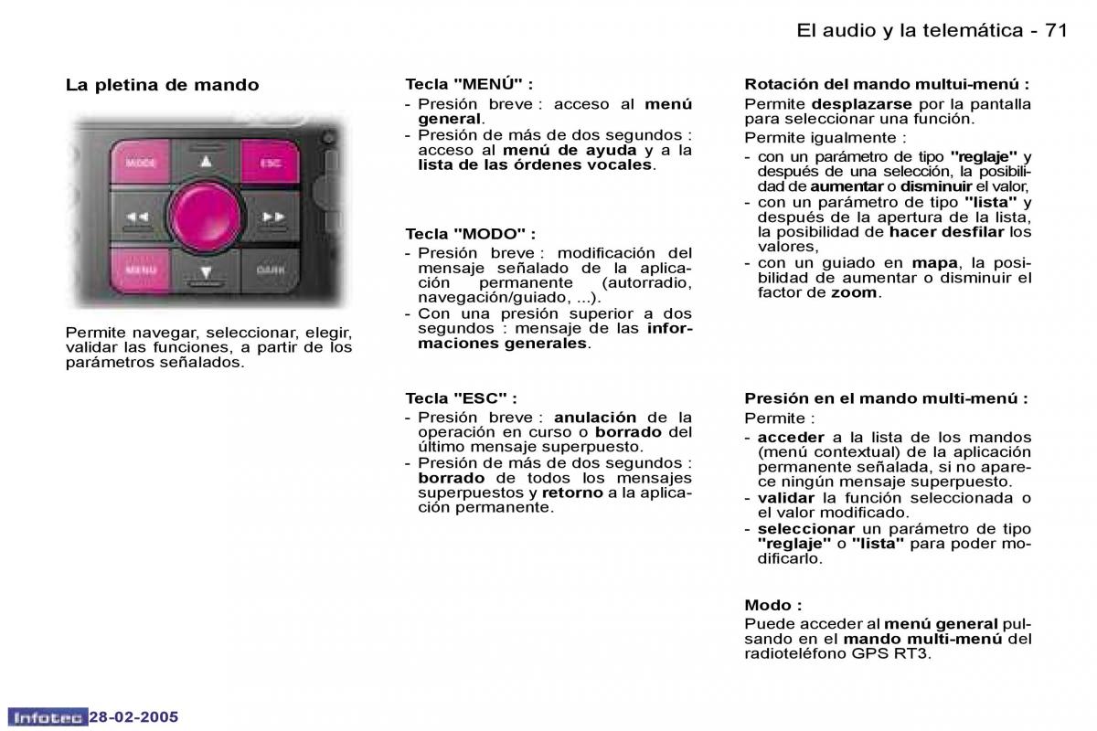 Peugeot 307 manual del propietario / page 76