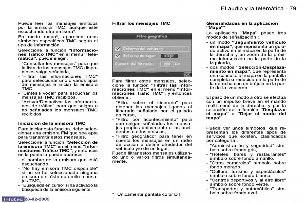 Peugeot 307 manual del propietario / page 84