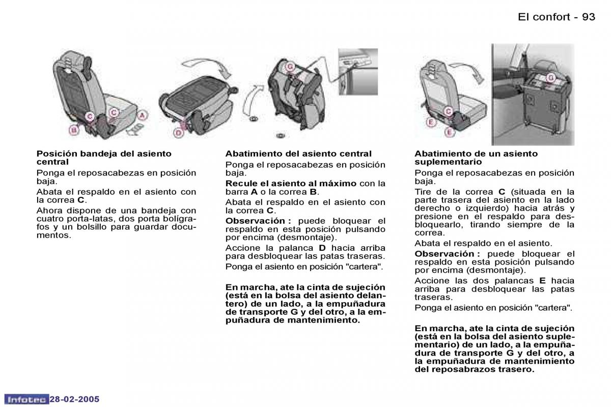 Peugeot 307 manual del propietario / page 98