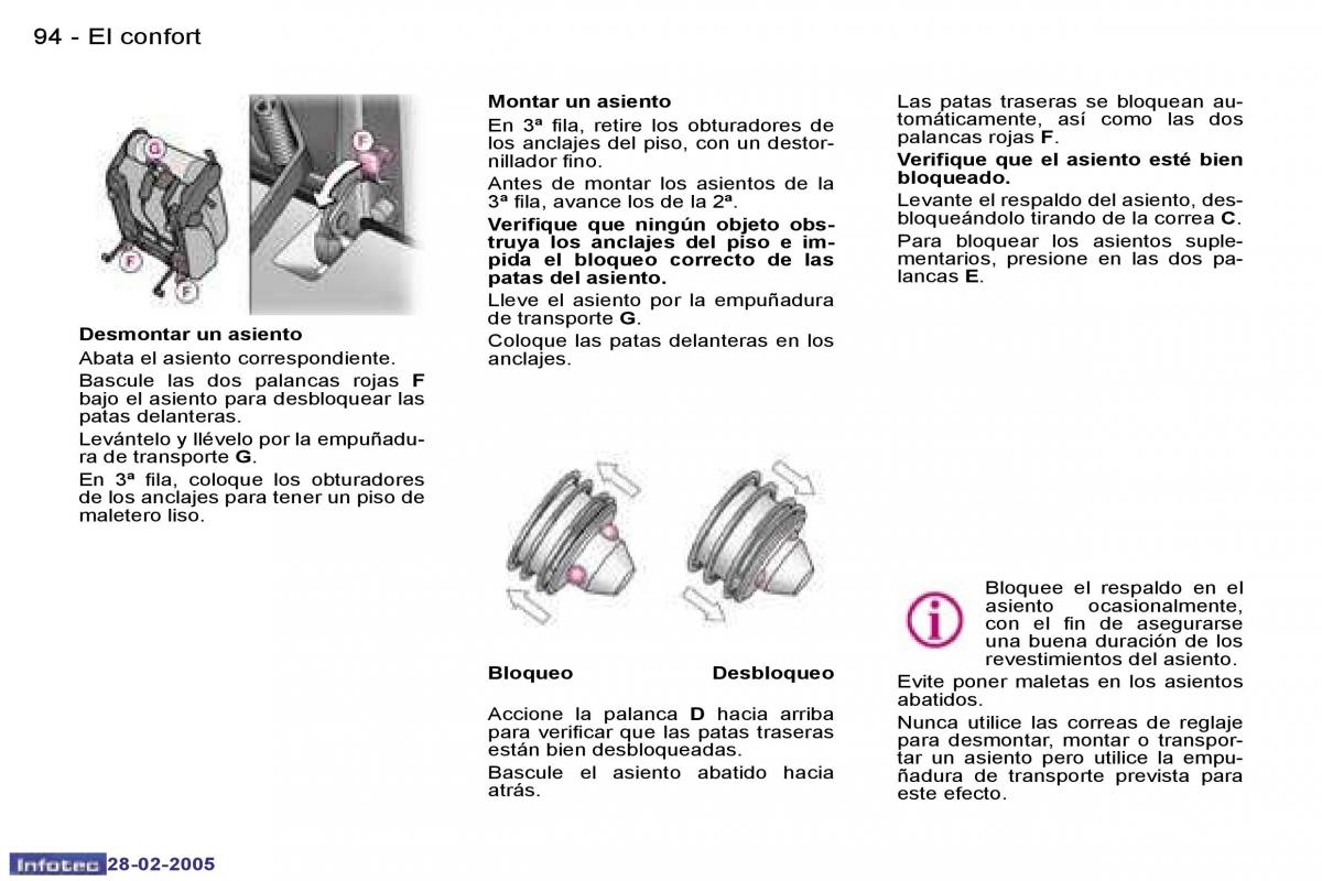 Peugeot 307 manual del propietario / page 99