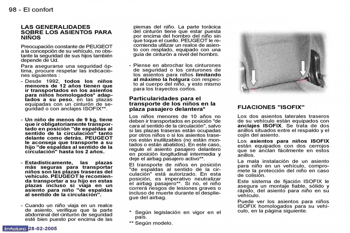 Peugeot 307 manual del propietario / page 103