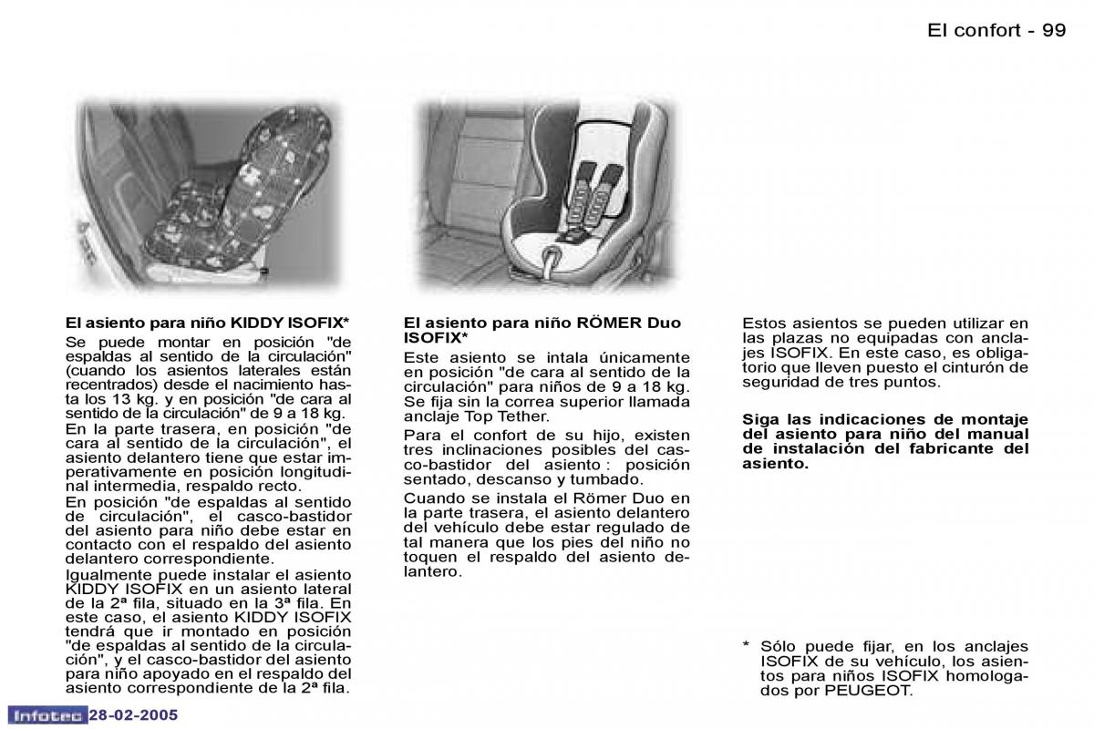 Peugeot 307 manual del propietario / page 105