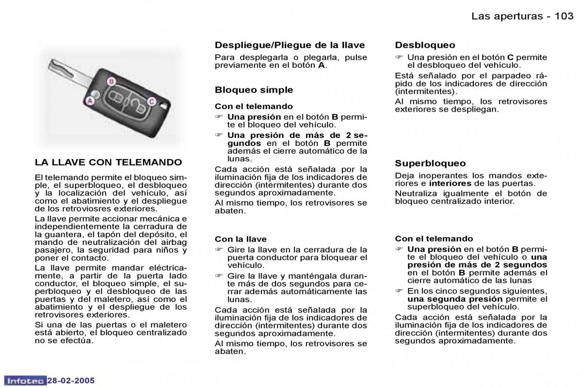 Peugeot 307 manual del propietario / page 109