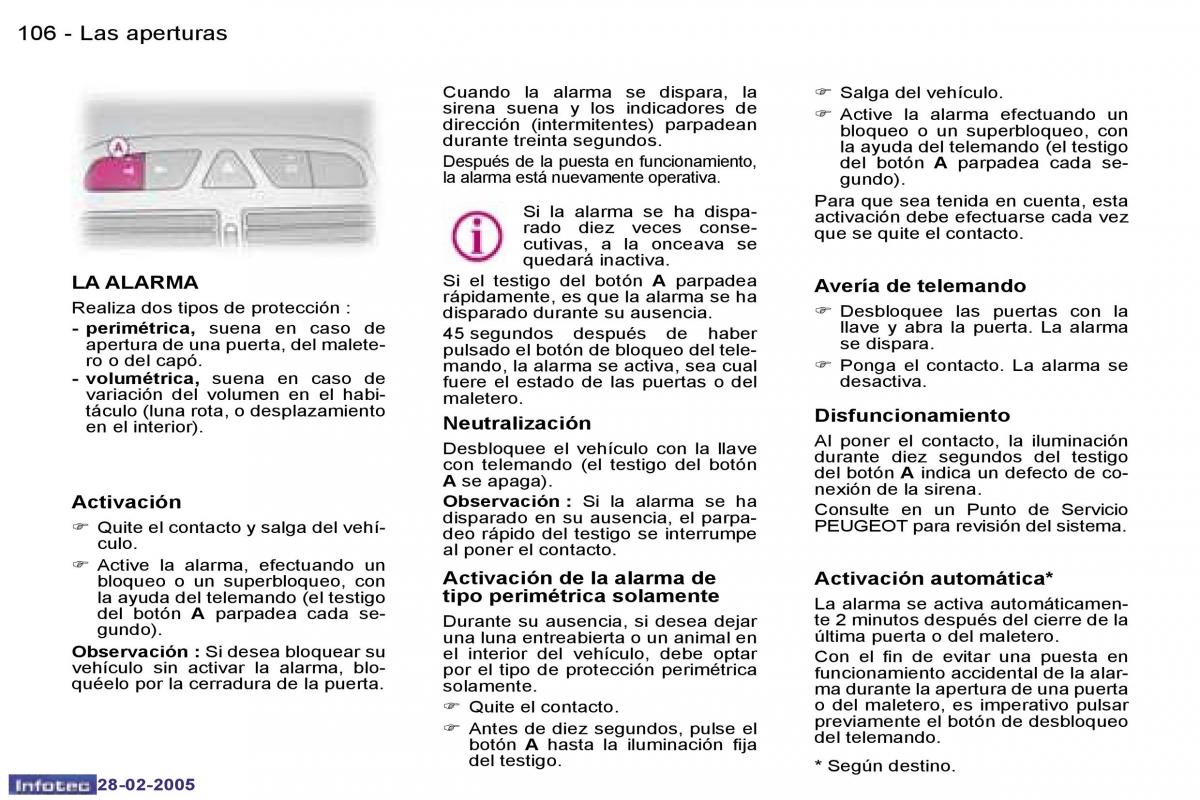 Peugeot 307 manual del propietario / page 114