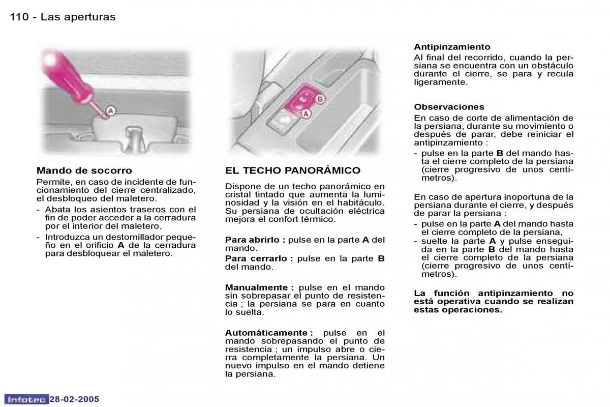 Peugeot 307 manual del propietario / page 120