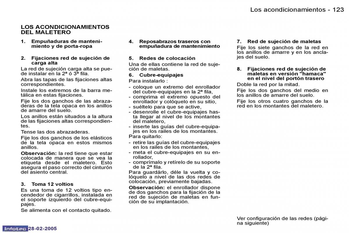 Peugeot 307 manual del propietario / page 138