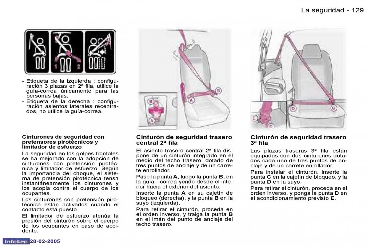 Peugeot 307 manual del propietario / page 144