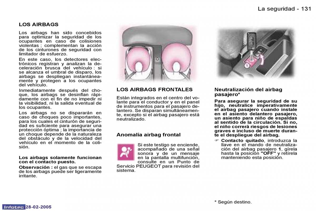 Peugeot 307 manual del propietario / page 146