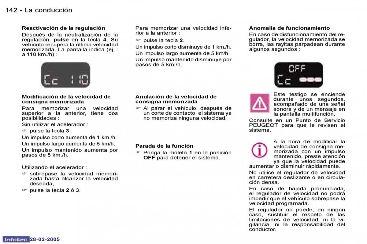 Peugeot 307 manual del propietario / page 160