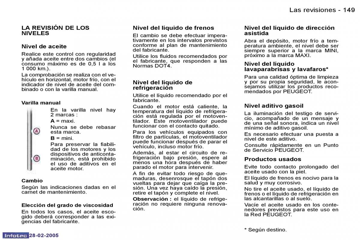 Peugeot 307 manual del propietario / page 167