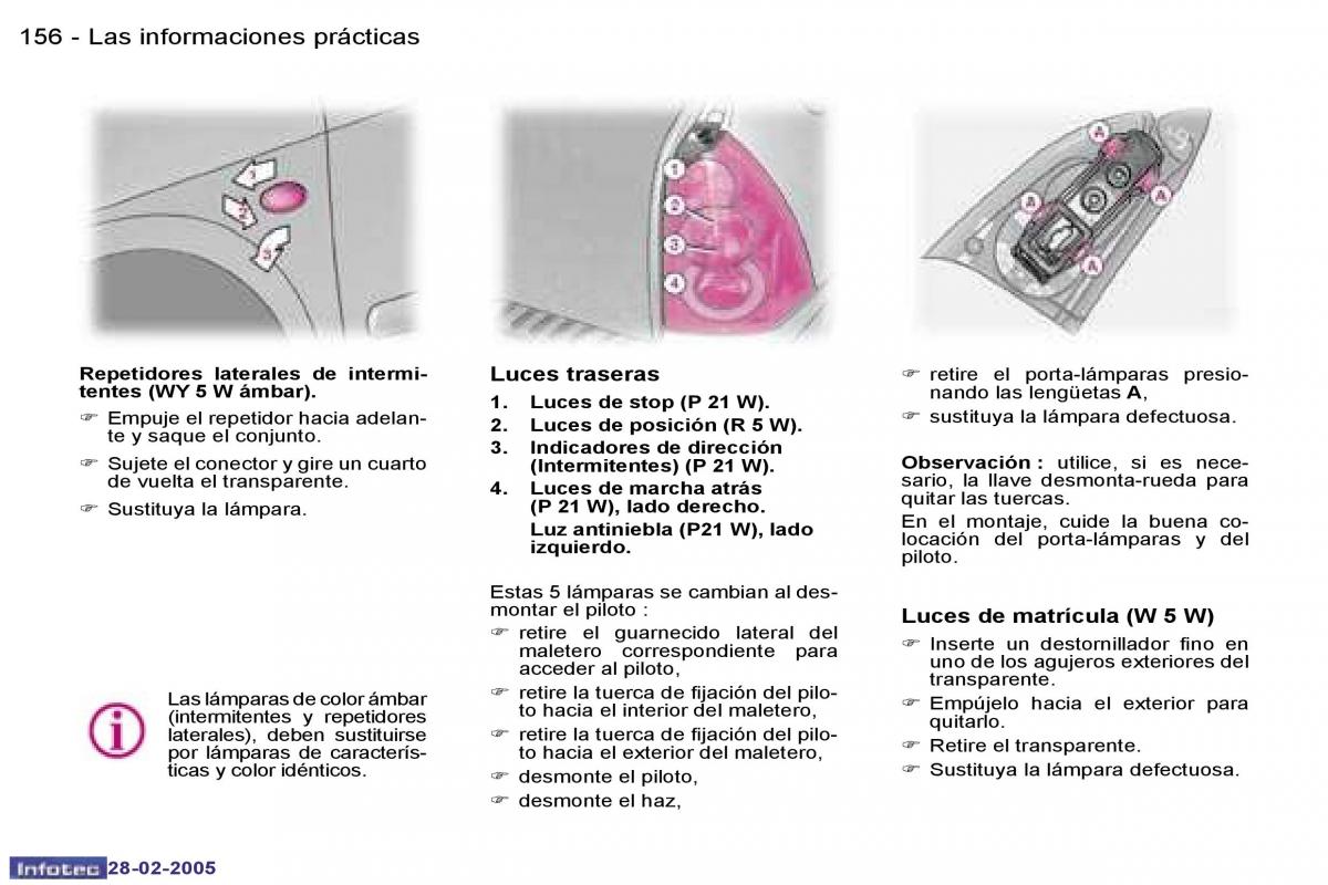 Peugeot 307 manual del propietario / page 174