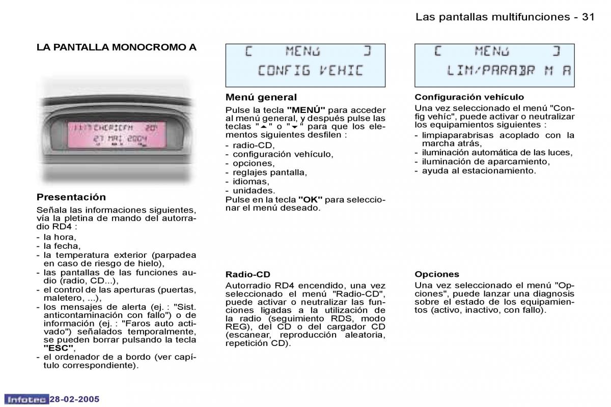 Peugeot 307 manual del propietario / page 33