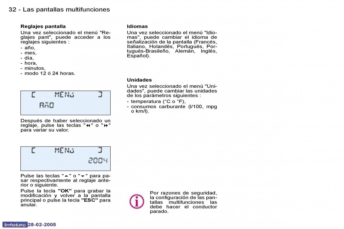 Peugeot 307 manual del propietario / page 34