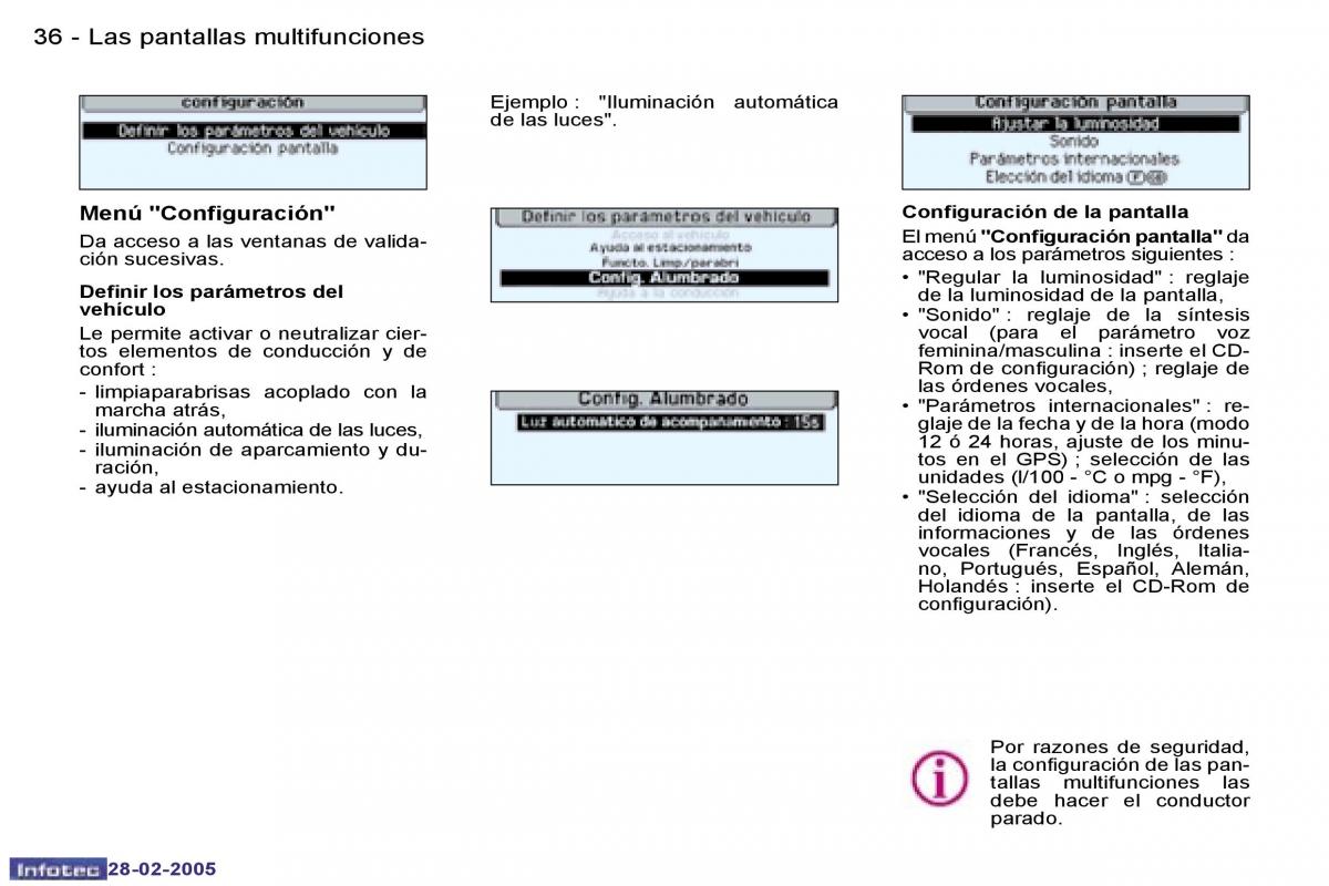 Peugeot 307 manual del propietario / page 38