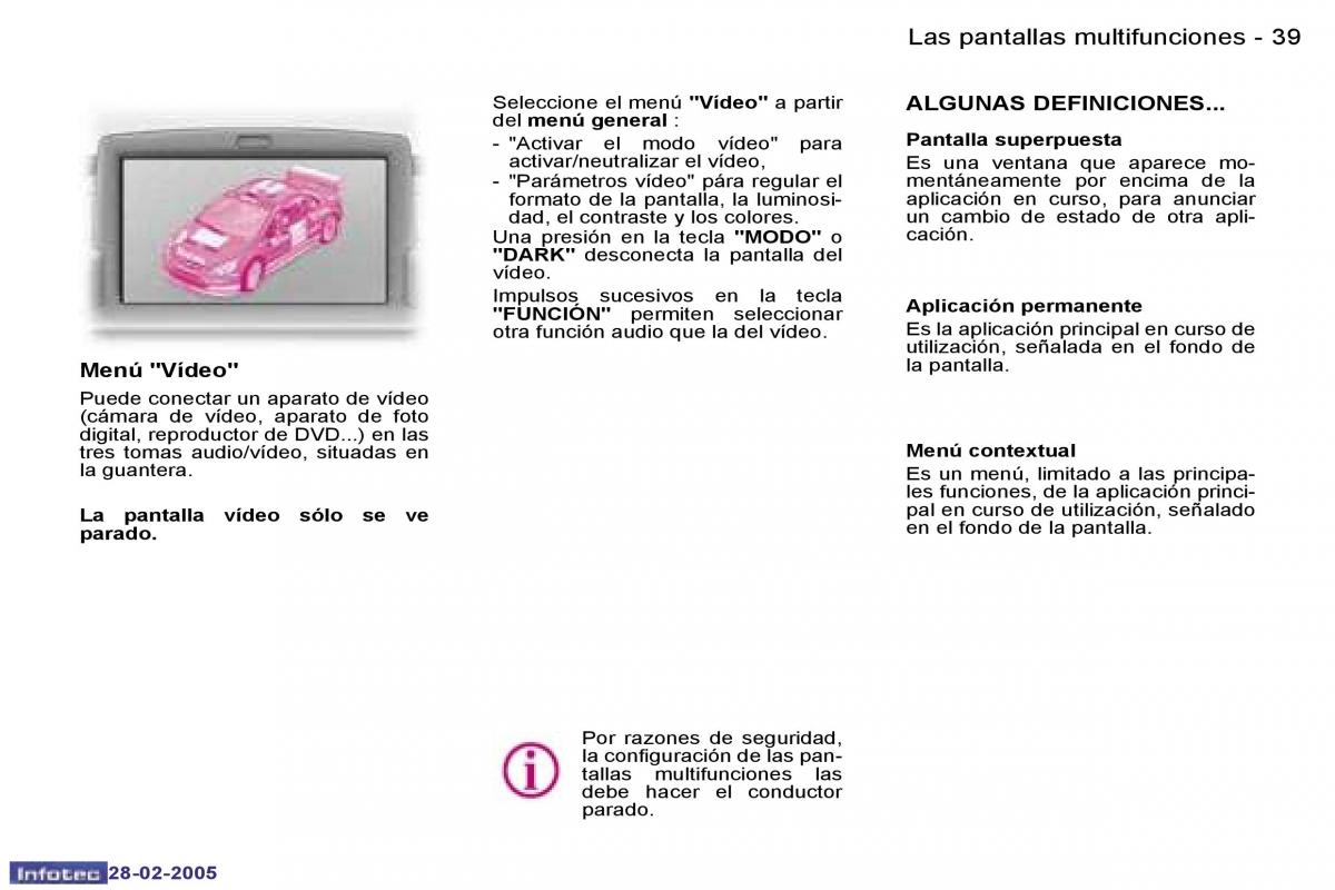 Peugeot 307 manual del propietario / page 41