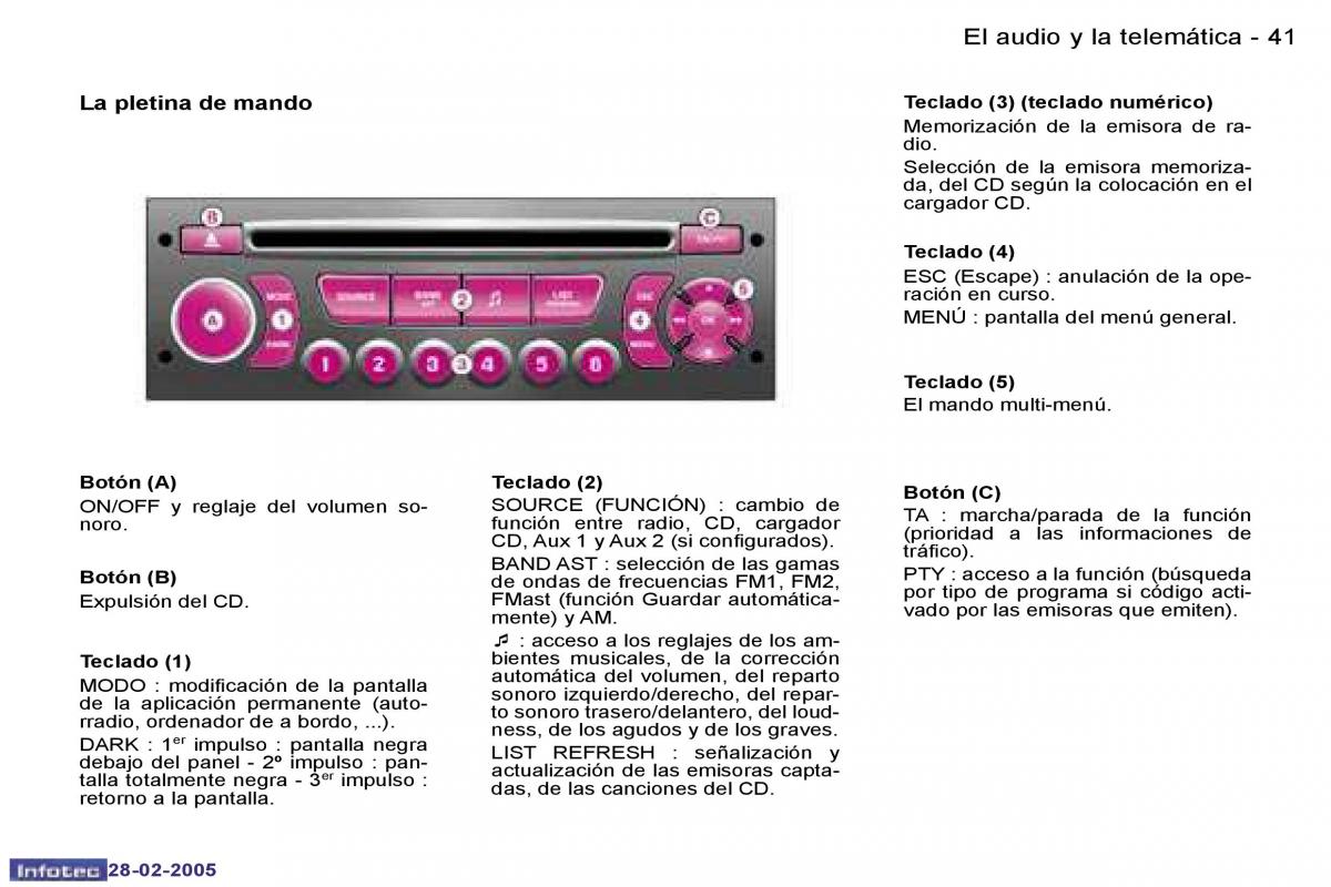 Peugeot 307 manual del propietario / page 43